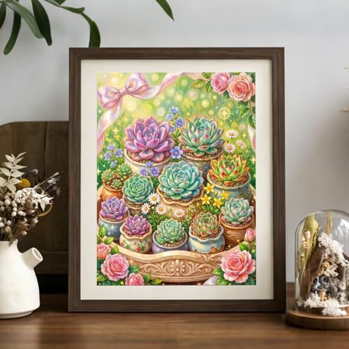 XTCIXAL Diamond Art Kits for Adults, Succulent Diamond Painting, 12x16 Inch