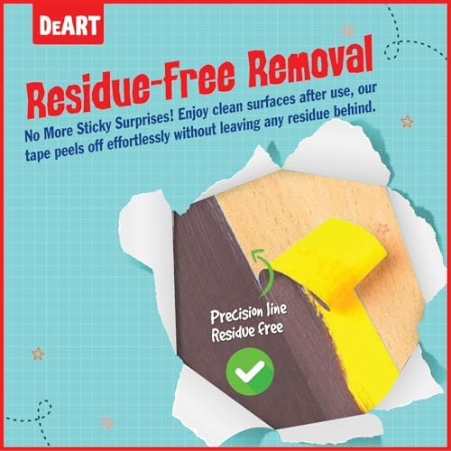 DEART 8X Colored Masking Tape, 33 Ft x 1 inch Colored Painters Tape for Arts & Crafts Labeling or Coding, Craft Supplies Color Tape Rolls, Colorful Masking Craft Tape, Lab Tape (Pack of 3)