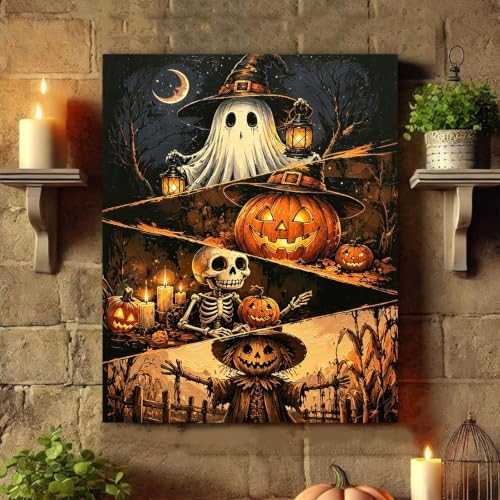 Arttoplus Halloween Paint by Numbers Kit for Adults Beginner 16x20 inch