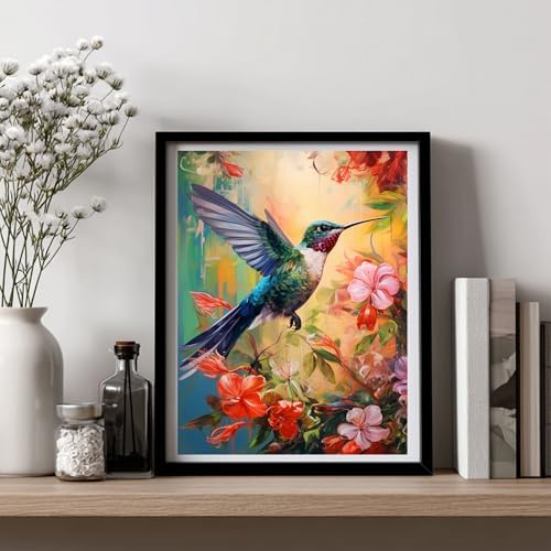 Hummingbird Diamond Art Kits for Adults, Diamond Painting, 12x16 Inch