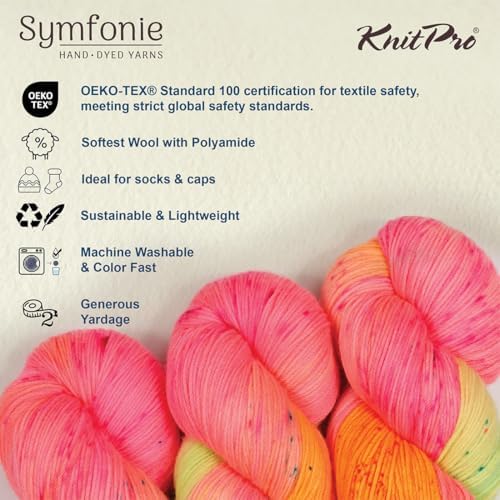 KnitPro Symfonie Fingering Weight Merino Wool Yarn 100g, Galaxy Glow