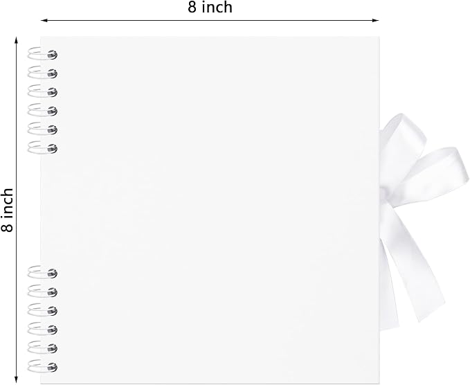 Scrapbook Photo Album DIY 8x8 Inch Thick Kraft 40 Pages White