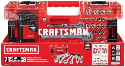CRAFTSMAN Versastack Mechanics Tool Set, 1/4 and 3/8 Inch Drive, 71 Piece (CMMT45171)