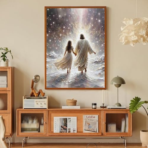 Jesus Paint by Numbers Kit for Adults Framed Canvas 12X16 in, Frameworkless
