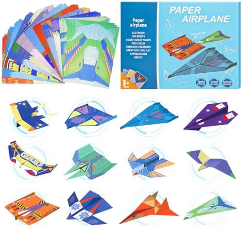 Tumwisk Paper Airplane Kit, 36-Sheet Origami Paper Airplane Book for Teens