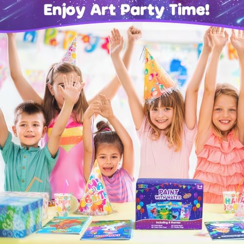ZIZZ 24Pack Paint with Water Coloring Books for Kids Ages 4-8 Party Favors No-Mess Travel Activity Arts and Crafts Classroom Prizes Birthday Gifts Goodie Bag Stuffers