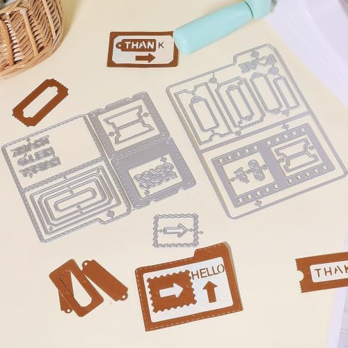 GLOBLELAND Folder Slide Stamp Film Cutting Dies for Card Making Envelope Cut Die File Folder Die Cuts for DIY Scrapbooking Journal Embossing Paper Craft Decor