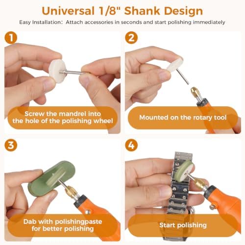 82PCS Buffing & Polishing Kit, 1/8" Shank Rotary Tool Accessories