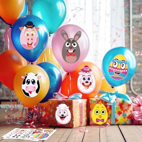 SmilinFit Easter Stickers for Kids Toddlers, Easter Basket Stuffers, Make A Face Stickers Crafts with Eggs Themed, Kids Party Favor Supplies Decorations Activities Gifts for Girls Boys