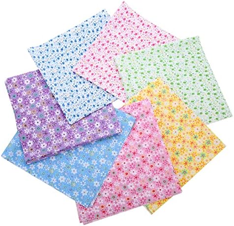 Cotton Fabric DIY Making Supplies Quilting Patchwork Fabric Fat Quarter Bundles DIY for Quilting Cotton Patchwork Cushions (Mix Flowers, 20" x 20")