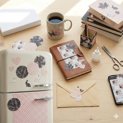 24 Sheets 6in Flowers Scrapbook Paper Pad - Double Sided Aesthetic Design Patterns Decorative for DIY Crafts Photos Album Travel Journaling Supplies Collage Card Wedding Gifts Wrapping