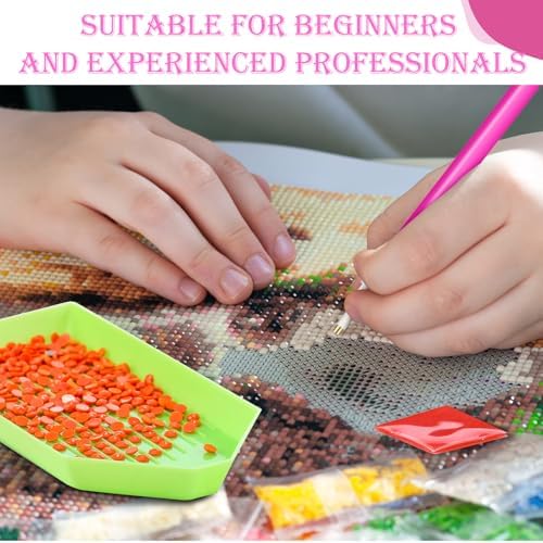 Affrolling 90 Pcs Diamond Art Tools, Drill Pens Trays Glue Clay