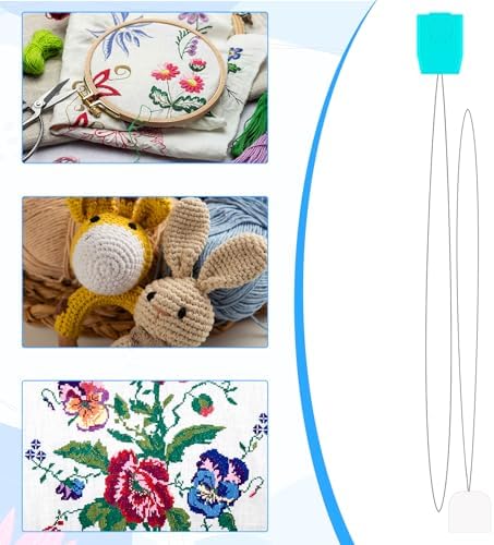 20 Pcs Punch Needle Threaders 7.87 Inch Long Threader for Embroidery Punch Needle Kit Stitching Sewing Accessories for Cross Stitch DIY Sewing Craft Work