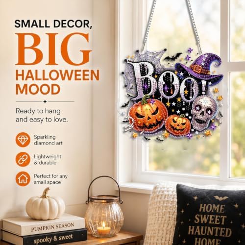 Halloween Diamond Art Hanging Kit for Adult, Diamond Art Painting 8x8inch