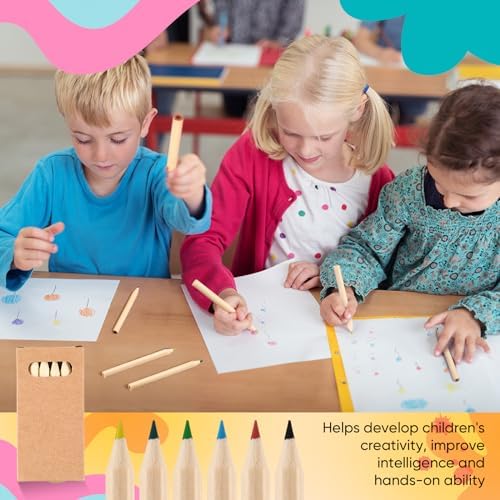 Faccito 10 Packs Mini Colored Pencils Bulk for Kids, 6 Colors