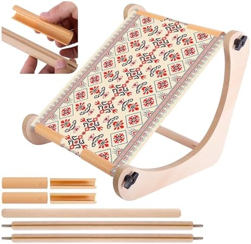 Adjustable Embroidery Table Stand, Wooden Cross Stitch Hoop Holder