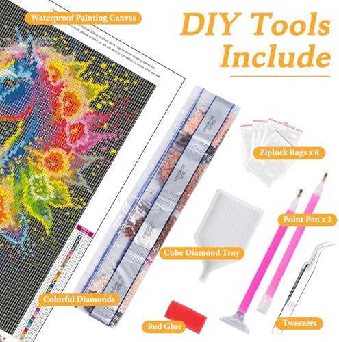 Okarina Diamond Art Kits for Adults & Beginners, Horse Diamond Painting Kit