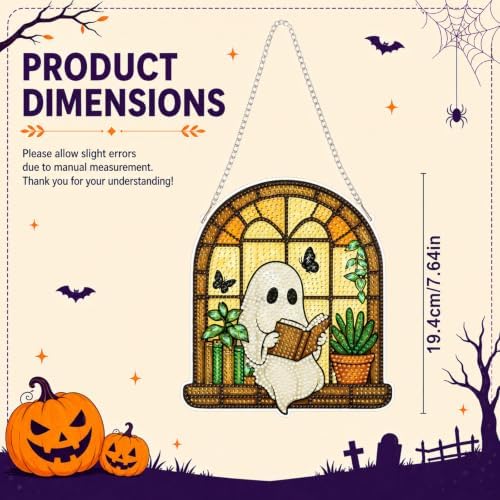 Ghost Hanging Diamond Art Kits for Adults, Diamond Painting Suncatchers
