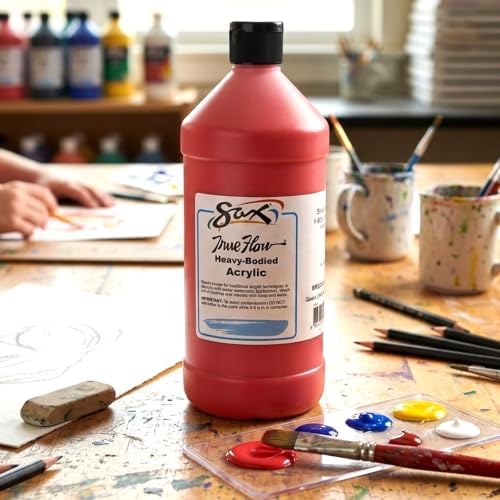 Sax Heavy Body Acrylic Paint for School and Arts and Crafts Use, Bright Red, 1 Quart