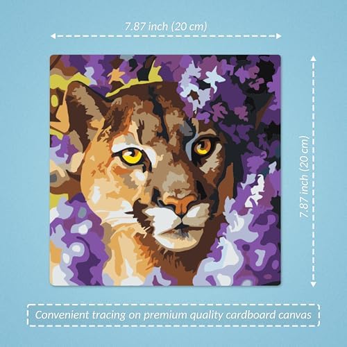 LuwoArte 6 Pack Paint by Numbers Kit for Adults – Flower Symphony – Floral Paint by Numbers for Adults Beginners – DIY Adult Paint by Number Kit – Relaxing Painting Set – 6.3 x 7.87 inch (Wild Cats)