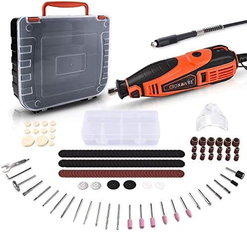 GOXAWEE Mini Rotary Tool Kit with Flex Shaft -140Pcs Accessories, Orange