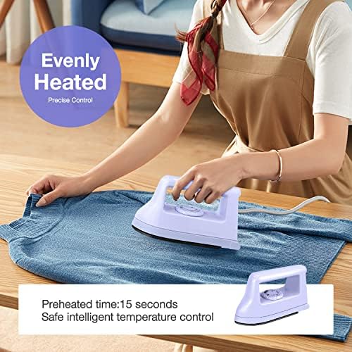 Mini Crafts Iron Handy Heat Press Machine Kit Portable with PVC Doormat for Heat Transfer, Charging Base Accessories for DIY T-Shirt Shoe Bag Vinyl Projects