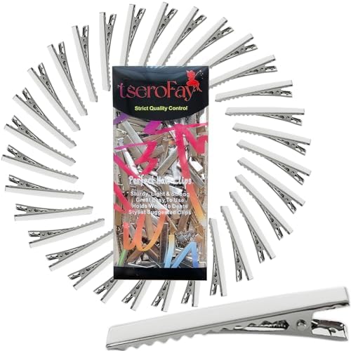 TseroFay Metal Plain Small Alligator Clips for Bows Crafts DIY Silver Bulk