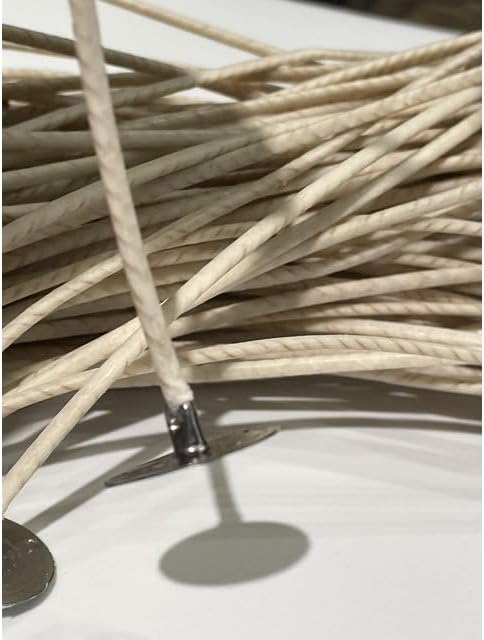 100 Pack | Jess Mae® CD 4 Candle Wicks | 6 Inch | Pre-Tabbed & Pre-Waxed Cotton Candle Wicks | Candle Wicks for Candle Making | Container & Jar Candles