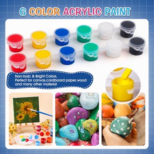 ESRICH 40 Set Mini Canvas Painting Kit, 4x4in Mini Paint Set