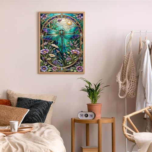 Dragonfly Diamond Art Kits for Adults Beginners, Diamond Painting 12x16 in | Diamond Painting Kits for Adults Beginners, Gem Art, 5D Full Drill, DIY Arts and Crafts for Gift Home or Decor