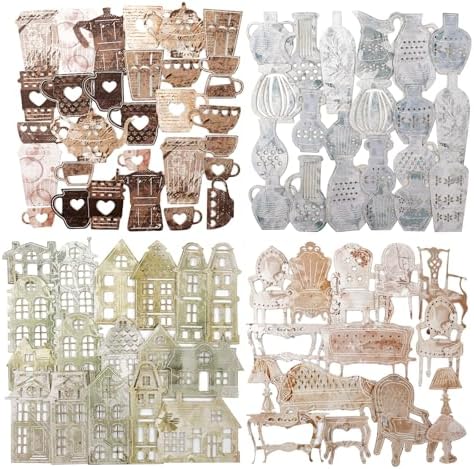 120 Pcs Vintage Home Ephemera Stickers for Scrapbooking