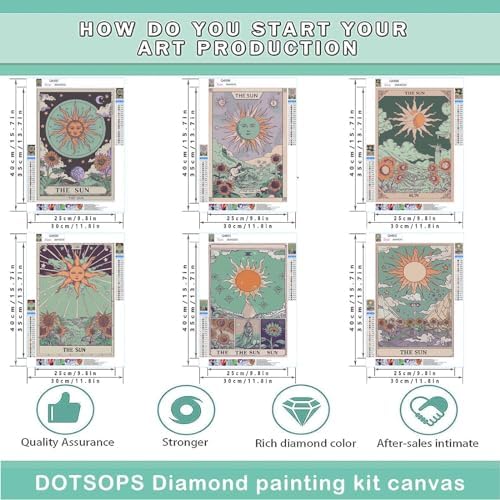 DOTSOPS 6 Pack Tarot Cards Diamond Painting Kits Art Adults Painting Kit