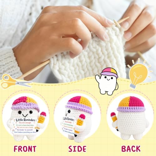 Positive Crochet Little Reminders Doll Keychain Back to School Supplies