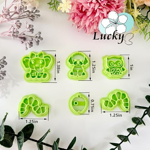 6pcs Animal Shape Polymer Clay Cutter Sets, Spring Clay Cutters for Clay Jewelry, Clay Cutters for Earrings Square, Jewelry Earrings Making