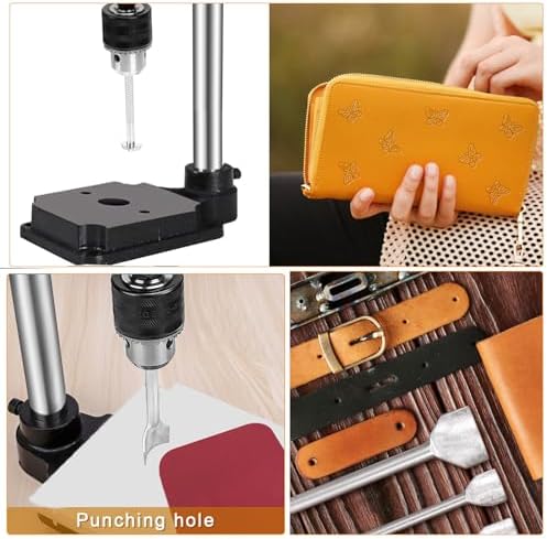 Leather Press Hole Puncher Upgraded Hand Punching Machine for DIY Leather Craft Punching Holes Cutting,Forming Pressing,Install Rivets and Snap Buttons