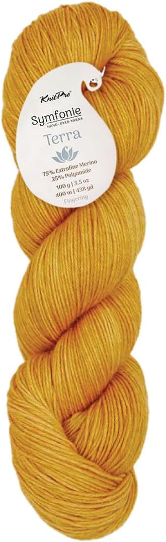 KnitPro Symfonie Fingering Weight Merino Wool Yarn 100g, Turmeric