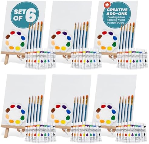 6 Painting Kits for Couples' Date Night, Sip and Paint Kit for Adults