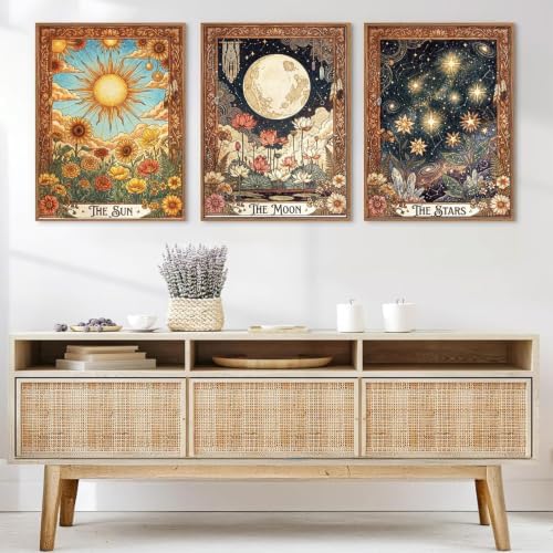 AIBOERL 3 Pack Paint by Numbers Kit for Adults Beginner,Tarot,12X16In