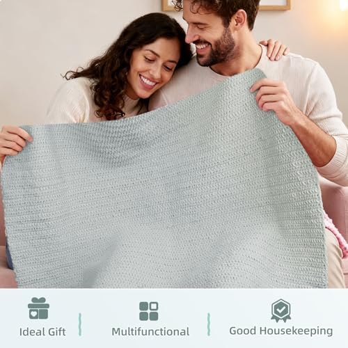Aeelike Crochet Blanket Kit for Beginners, Easy Soft Crochet Kit, Grey