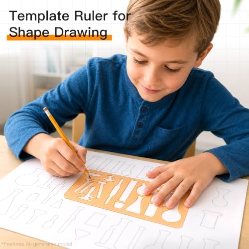 YPLUS Geometry Set, Protractor and Compass Set for Students, 11Pcs | Compass Drawing Tool with Metal Case, Protractor, Formula Card, Rulers, Mechanical Pen, School Supplies for Students