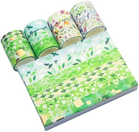 YUBBAEX Poetic Gold Washi Tape Set VSCO Floral Silver Foil Masking Tape Decorative for Arts, DIY Crafts, Journal Supplies, Planners, Scrapbook, Card/Gift Wrapping -15mm- (Willow 12 Rolls)