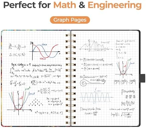 AHGXG Graph Grid Paper Notebook, 160 Pages, A5 Medium Size (5.7'' x 8.3'')
