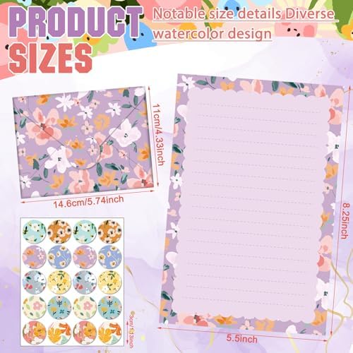 TaoBary 160 Pcs Kawaii Stationery Paper and Envelopes Set, 5.5 x 8.25''