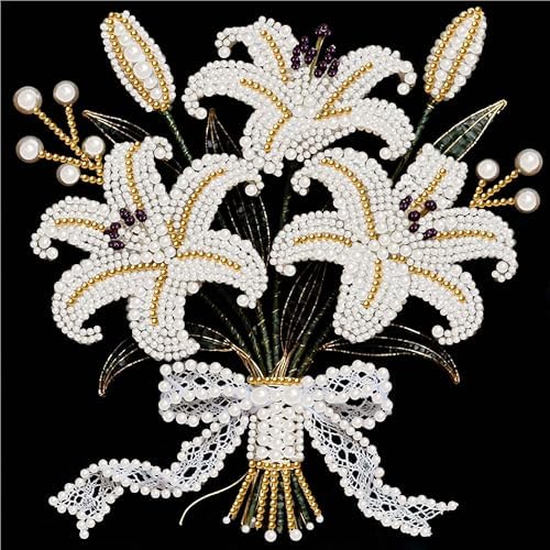 DIYBEADDOT Lily Pearl Painting Kits for Adults,5D Diamond Art Pearl Painting Kits for Beginner,DIY Crystal Rhinestones Diamond Painting for Home Wall Decoration 11.8 X 11.8 inch