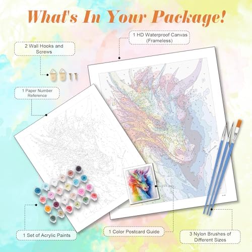 Kalonyth Dragon Paint by Numbers Kit for Adults, 16x20 inch, No Framed