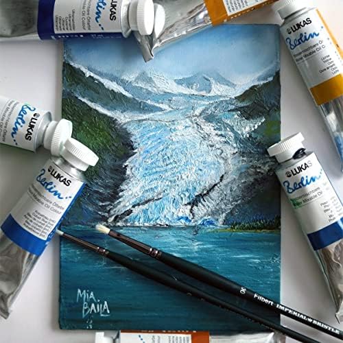 Lukas Berlin Pro Artists Water Mixable Oil Paint Set of 10 (20mL) Selection Set of 10-20 ml Tubes, Water Soluble, Lightfast Pigments, Quick Drying, Easy Clean-Up, Eco-Friendly, Professional Quality