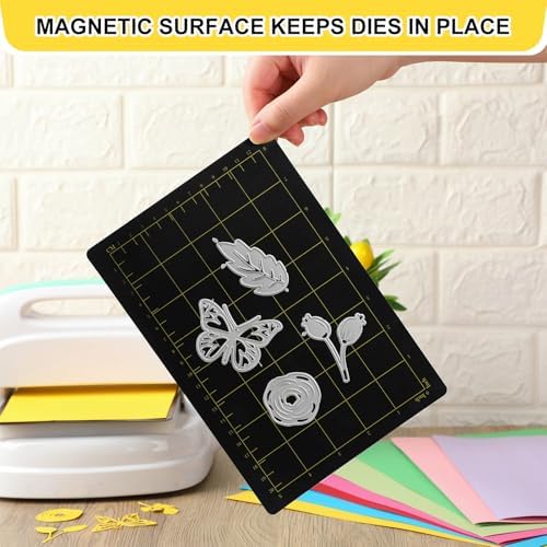 Copkim 2 Pcs 9''L 6''W Magnetic Cutting Shim Grid Magnetic Shim Embossing Machine Die Pads Black Sheet Die Cutting Machine Accessories