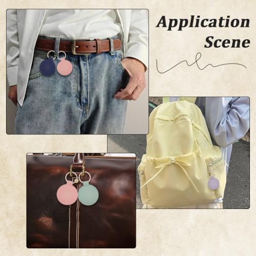 10 Colors Round PU Leather Keychain Blanks Double Side Leather Keychain Kits with Key Rings Sublimation Key Fob Keyring Holder Bulk for DIY Craft Present Making Birthday Gift