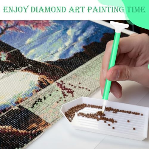 Affrolling 90 Pcs Diamond Art Tools, Drill Pens Trays Glue Clay