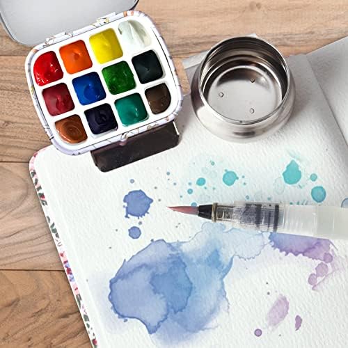 Portable Travel Watercolor Palette, Mini Metal Tin Box,12-Well Empty Tins
